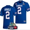 Lawrence Arnold Jersey #2 Kansas Jayhawks 2023 Guaranteed Rate Bowl Champs Football Royal