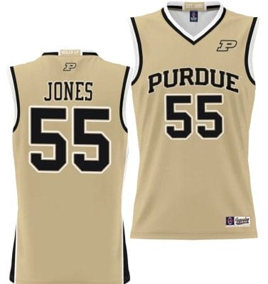 Lance Jones Jersey #55 Purdue Boilermakers NIL College Basketball Lightweight Gold