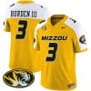 Luther Burden III Jersey #3 Missouri Tigers Vapor Limited College Football Stitched Gold Alternate