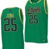 Matt Zona Jersey #25 Notre Dame Fighting Irish Basketball uniform Green 4 Matt Zona Jersey #25 Notre Dame Fighting Irish Basketball uniform Green