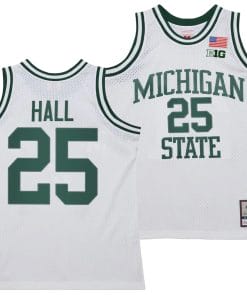 Malik Hall Jersey #25 Michigan State Spartans 125th Basketball Anniversary 1990 Throwback White
