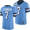 Max Johnson Jersey #7 North Carolina Tar Heels Throwback College Football Blue 2024