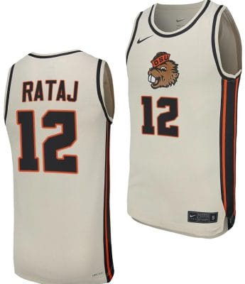 Michael Rataj Jersey #12 Oregon State Beavers College Basketball Replica uniform White