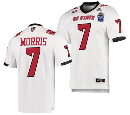 MJ Morris Jersey #7 NC State Wolfpack 2023 Pop-Tarts Bowl Football White 8 MJ Morris Jersey #7 NC State Wolfpack 2023 Pop-Tarts Bowl Football White