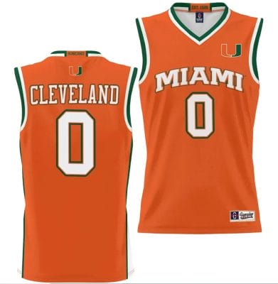 Matthew Cleveland Jersey #0 Miami Hurricanes NIL College Basketball Lightweight Orange 6 Matthew Cleveland Jersey #0 Miami Hurricanes NIL College Basketball Lightweight Orange