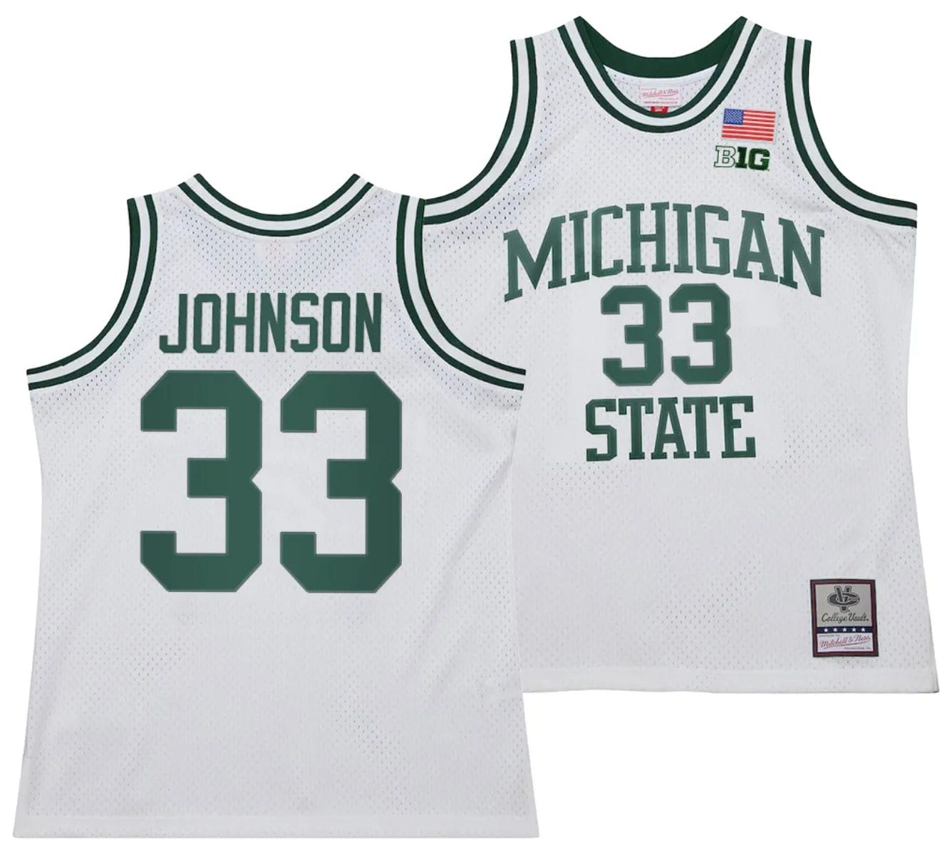 Magic Johnson Jersey #30 Michigan State Spartans 125th Basketball Anniversary 1990 Throwback White 1 Magic Johnson Jersey #30 Michigan State Spartans 125th Basketball Anniversary 1990 Throwback White
