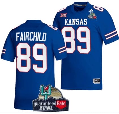 Mason Fairchild Jersey #89 Kansas Jayhawks 2023 Guaranteed Rate Bowl Champs Football Royal 8 Mason Fairchild Jersey #89 Kansas Jayhawks 2023 Guaranteed Rate Bowl Champs Football Royal