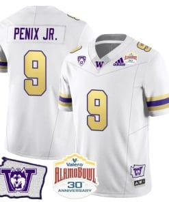 Michael Penix Jr Jersey #9 Washington Huskies Alamo Bowl Patch Football Husky Royalty