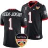 Marcus Rosemy Jacksaint Jersey #1 Georgia Bulldogs Orange Bowl Patch 2023 College Football Black 5 Marcus Rosemy Jacksaint Jersey #1 Georgia Bulldogs Orange Bowl Patch 2023 College Football Black