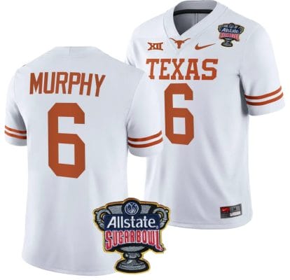Maalik Murphy Jersey #6 Texas Longhorns Allstate Sugar Bowl Patch 2024 College Football White