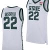Mady Sissoko Jersey #22 Michigan State Spartans Replica Basketball 2023-24 White 2 Mady Sissoko Jersey #22 Michigan State Spartans Replica Basketball 2023-24 White