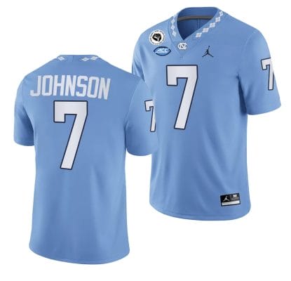 Max Johnson Jersey #7 North Carolina Tar Heels College Football Blue 2024