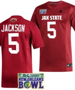 Malik Jackson Jersey #5 Jacksonville State Gamecocks 2023 New Orleans Bowl Patch Football Red