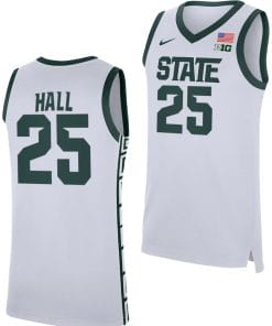 Malik Hall Jersey #25 Michigan State Spartans Replica Basketball 2023-24 White