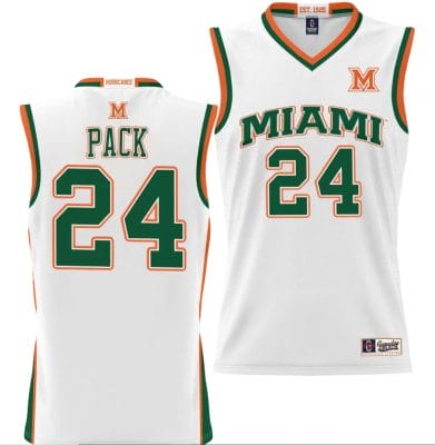 Nijel Pack Jersey #24 Miami Hurricanes NIL College Basketball Lightweight White 6 Nijel Pack Jersey #24 Miami Hurricanes NIL College Basketball Lightweight White