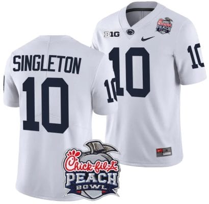 Nicholas Singleton Jersey #10 Penn State Peach Bowl Patch 2024 College Football White