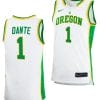 N'Faly Dante Jersey #1 Oregon Ducks 2023-24 College Basketball uniform White