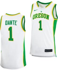 N'Faly Dante Jersey #1 Oregon Ducks 2023-24 College Basketball uniform White