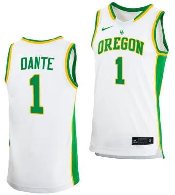 N'Faly Dante Jersey #1 Oregon Ducks 2023-24 College Basketball uniform White