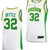 Nathan Bittle Jersey #32 Oregon Ducks 2023-24 College Basketball uniform White