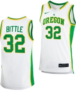 Nathan Bittle Jersey #32 Oregon Ducks 2023-24 College Basketball uniform White