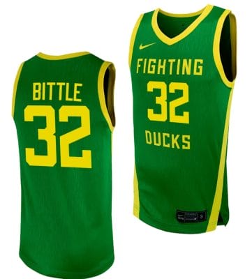 Nathan Bittle Jersey #32 Oregon Ducks Replica College Basketball uniform Green