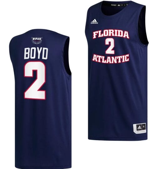 Nicholas Boyd Jersey #2 FAU Owls College Basketball Replica Navy