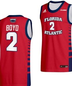 Nicholas Boyd Jersey #2 FAU Owls College Basketball Replica Red