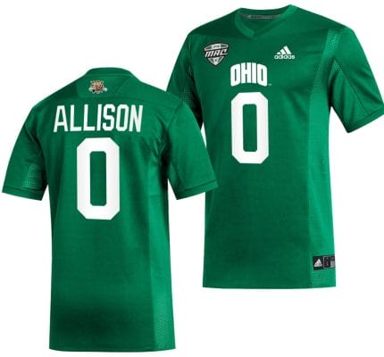 OShaan Allison Jersey #0 Ohio Bobcats College Football Uniform Green