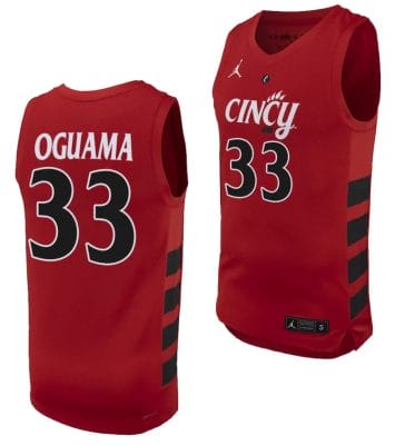 Ody Oguama Jersey #33 Cincinnati Bearcats College Basketball Replica 2023-24 Red