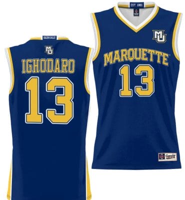 Oso Ighodaro Jersey #13 Marquette Golden Eagles NIL Basketball Lightweight Navy 8 Oso Ighodaro Jersey #13 Marquette Golden Eagles NIL Basketball Lightweight Navy
