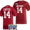 Perry Carter Jersey #14 Jacksonville State Gamecocks 2023 New Orleans Bowl Patch Football Red