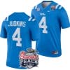Quinshon Judkins Jersey #4 Ole Miss Rebels Peach Bowl Patch 2024 College Football Blue 4 Quinshon Judkins Jersey #4 Ole Miss Rebels Peach Bowl Patch 2024 College Football Blue