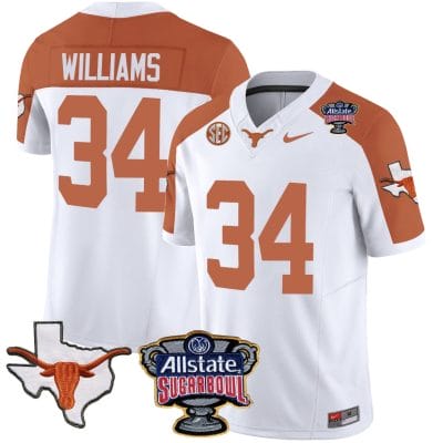 Ricky Williams Jersey #34 Texas Longhorns Sugar Bowl Patch Vapor Football Inverted