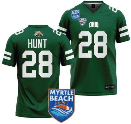 Rickey Hunt Jersey #28 Ohio Bobcats 2023 Myrtle Beach Bowl Patch College Football Green 8 Rickey Hunt Jersey #28 Ohio Bobcats 2023 Myrtle Beach Bowl Patch College Football Green