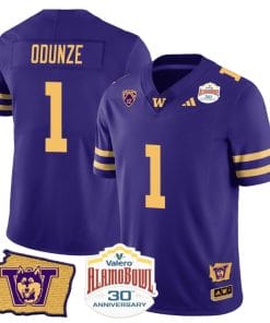 Rome Odunze Jersey #1 Washington Huskies Alamo Bowl Patch Football Purple Gold