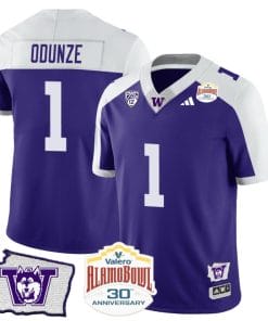 Rome Odunze Jersey #1 Washington Huskies Alamo Bowl Patch Alternate Football Stitched