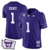 Rome Odunze Jersey #1 Washington Huskies Washington Map Patch Football Purple