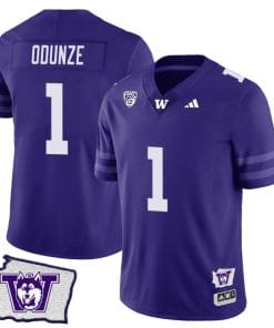 Rome Odunze Jersey #1 Washington Huskies Washington Map Patch Football Purple