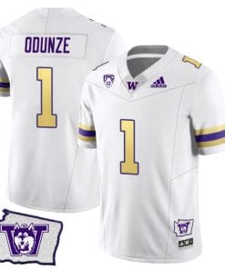 Rome Odunze Jersey #1 Washington Huskies Washington Map Patch Football Husky Royalty