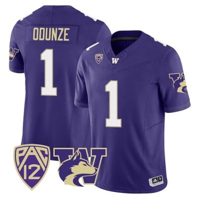 Rome Odunze Jersey #1 Washington Huskies Logo Patch Football Stitched