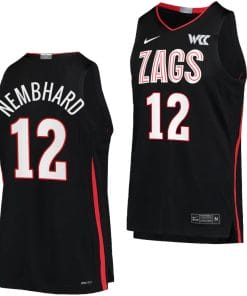 Ryan Nembhard Jersey #12 Gonzaga Bulldogs NIL College Basketball Black