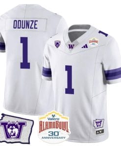 Rome Odunze Jersey #1 Washington Huskies Alamo Bowl Patch Football White