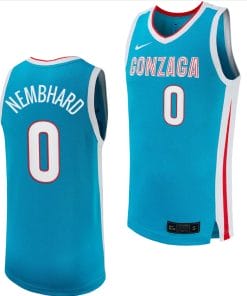 Ryan Nembhard Jersey #0 Gonzaga Bulldogs College Basketball uniform 2023-24 Turquoise