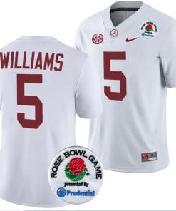 Roydell Williams Jersey #5 Alabama Crimson Tide Rose Bowl Game 2024 Patch College Football Playoff White