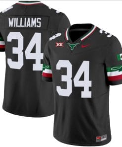 Ricky Williams Jersey #34 Texas Longhorns Mexico Vapor College Football Black
