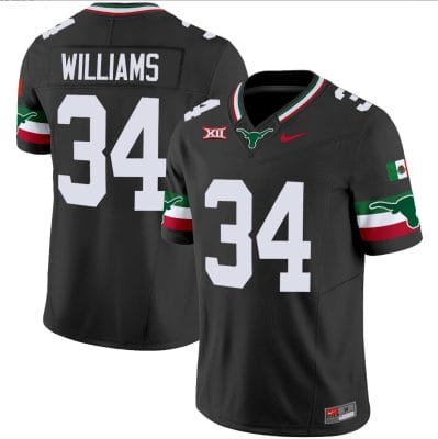 Ricky Williams Jersey #34 Texas Longhorns Mexico Vapor College Football Black