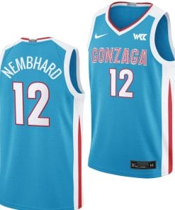 Ryan Nembhard Jersey #12 Gonzaga Bulldogs NIL College Basketball Blue