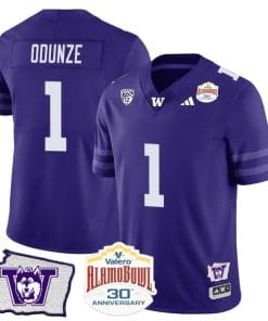 Rome Odunze Jersey #1 Washington Huskies Alamo Bowl Patch Football Purple