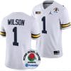 Roman Wilson Jersey #1 Michigan Wolverines Rose Bowl Game 2024 Patch College Football Playoff White